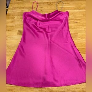 Glam Hot Pink Satin Mini Dress